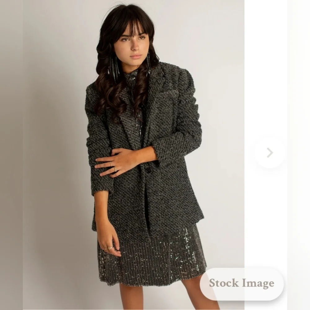 NWT MIA JOY Louve Blazer in Charcoal Black (Size: XL) - Picture 7 of 13